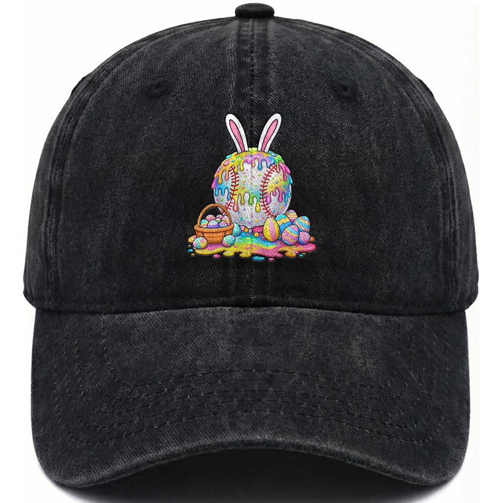 Baseball Easter Drip Ice Cream Sprinkles Egg Gift Washed Cotton Baseball Cap TS14 Print Your Wear