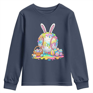 Baseball Easter Drip Ice Cream Sprinkles Egg Gift Youth Sweatshirt TS14 Navy Print Your Wear