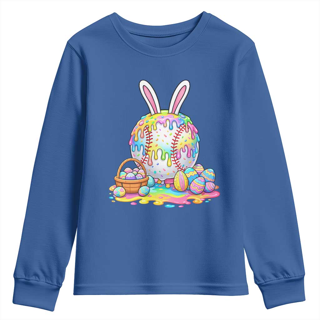 Baseball Easter Drip Ice Cream Sprinkles Egg Gift Youth Sweatshirt TS14 Royal Blue Print Your Wear