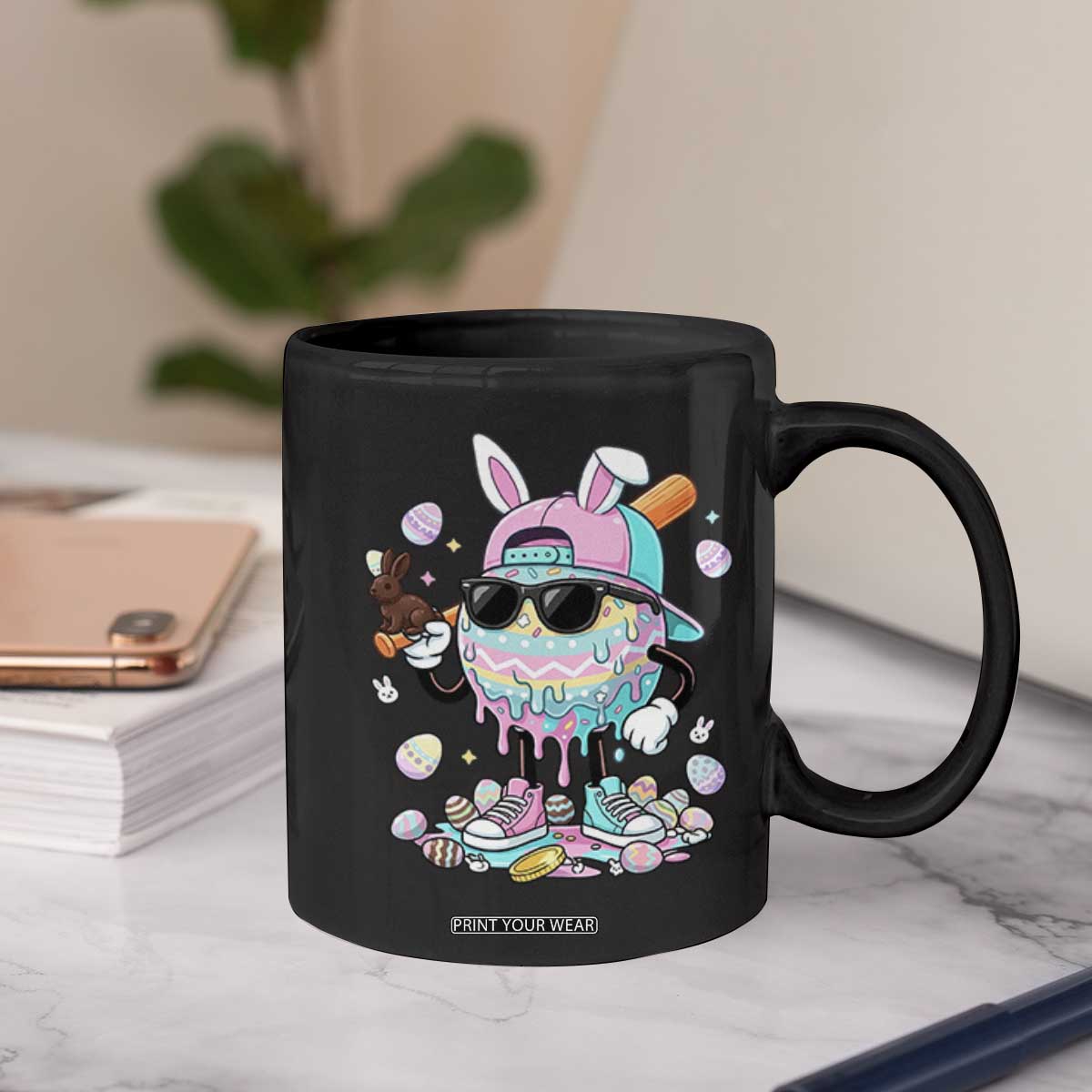 Funny Baseball Easter Coffee Mug Drip Ice Cream Bunny Easter TS14 Print Your Wear