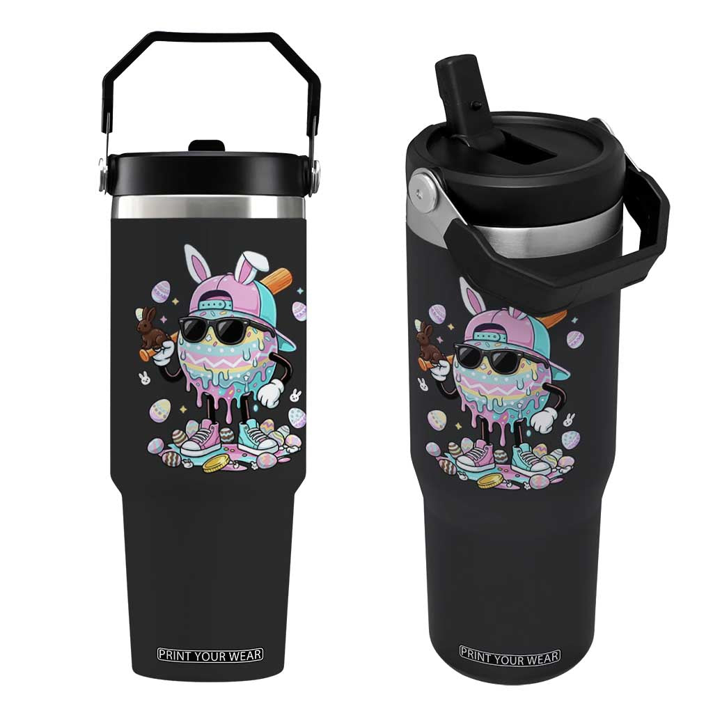 Funny Baseball Easter Flip Straw Tumbler Drip Ice Cream Bunny Easter TS14 One Size: 30 oz Black Print Your Wear