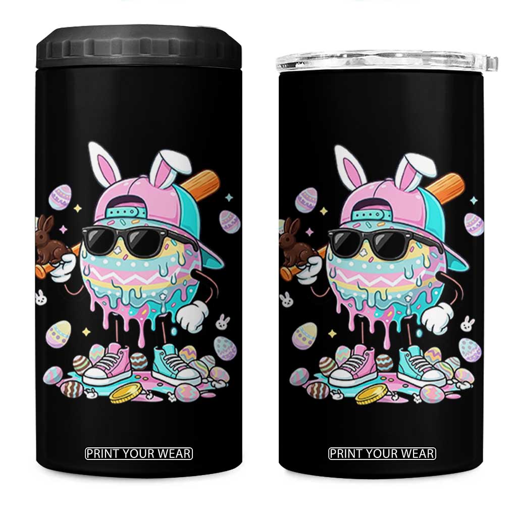 Funny Baseball Easter 4 in 1 Can Cooler Tumbler Drip Ice Cream Bunny Easter TS14 One Size: 16 oz Black Print Your Wear
