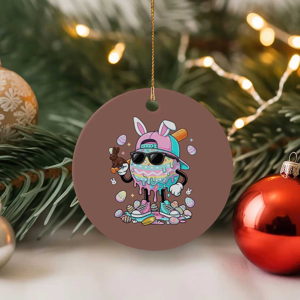 Funny Baseball Easter Ceramic Ornament Drip Ice Cream Bunny Easter TS14 1pc Mocha Print Your Wear