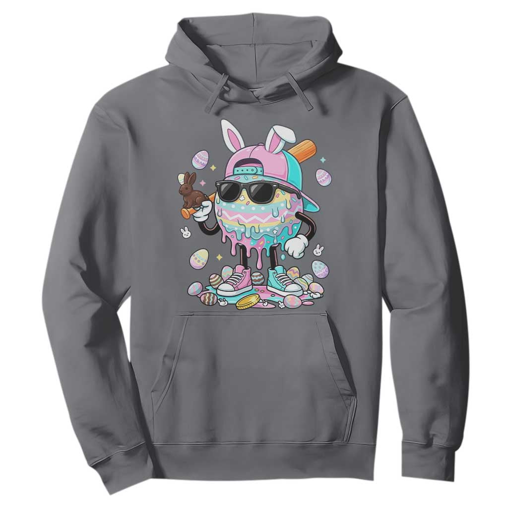 Funny Baseball Easter Hoodie Drip Ice Cream Bunny Easter TS14 Charcoal Print Your Wear