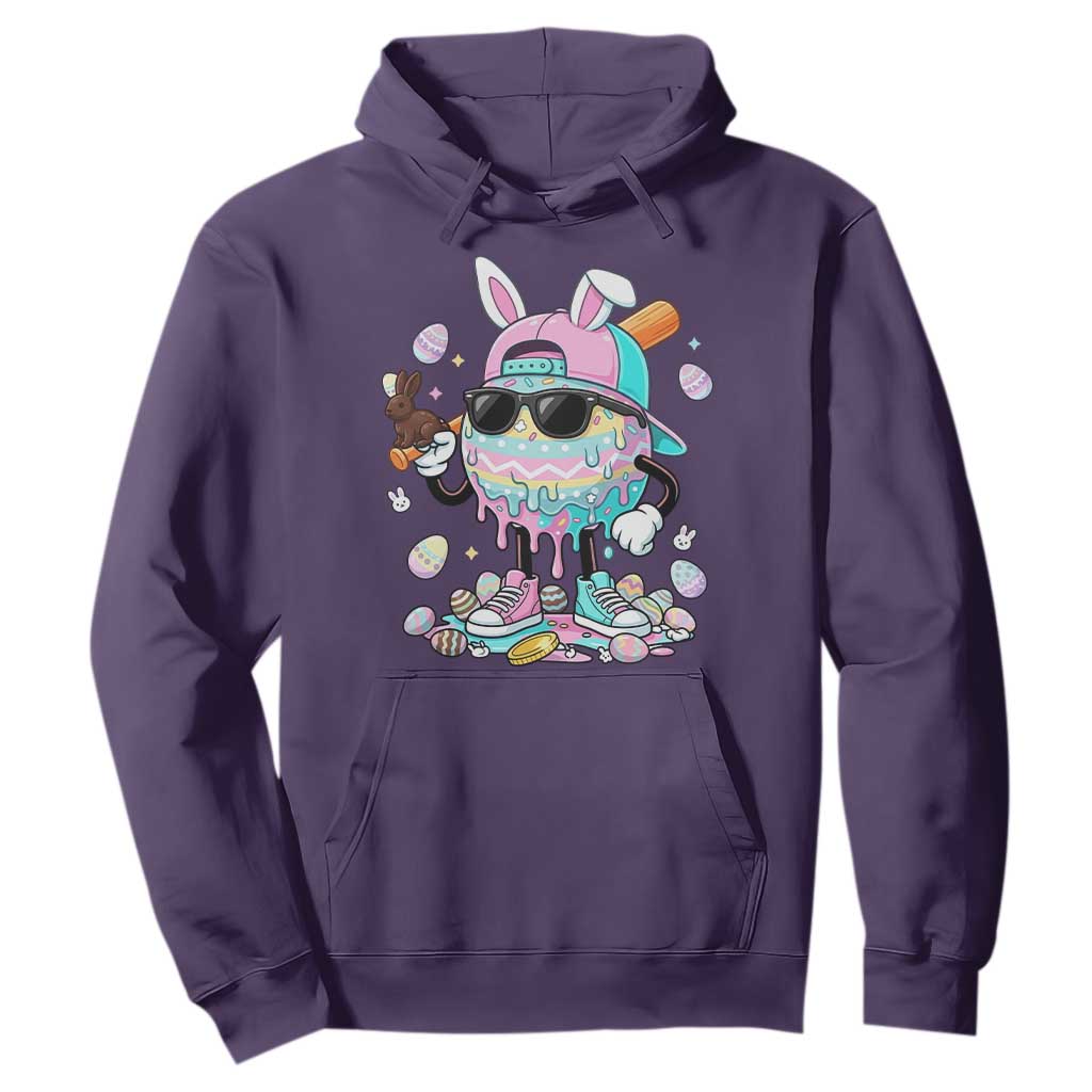 Funny Baseball Easter Hoodie Drip Ice Cream Bunny Easter TS14 Purple Print Your Wear