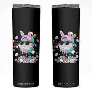 Funny Baseball Easter Skinny Tumbler Drip Ice Cream Bunny Easter TS14 Black Print Your Wear