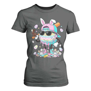 Funny Baseball Easter T Shirt For Women Drip Ice Cream Bunny Easter TS14 Dark Heather Print Your Wear