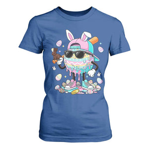 Funny Baseball Easter T Shirt For Women Drip Ice Cream Bunny Easter TS14 Royal Blue Print Your Wear