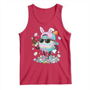 Funny Baseball Easter Tank Top Drip Ice Cream Bunny Easter TS14 Red Print Your Wear
