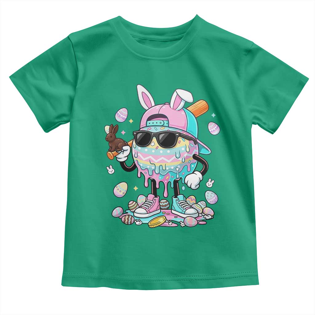 Funny Baseball Easter Toddler T Shirt Drip Ice Cream Bunny Easter TS14 Irish Green Print Your Wear