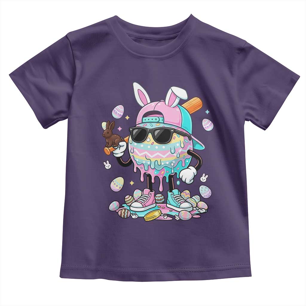 Funny Baseball Easter Toddler T Shirt Drip Ice Cream Bunny Easter TS14 Purple Print Your Wear