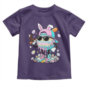 Funny Baseball Easter Toddler T Shirt Drip Ice Cream Bunny Easter TS14 Purple Print Your Wear