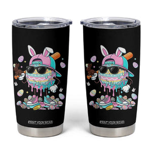 Funny Baseball Easter Tumbler Cup Drip Ice Cream Bunny Easter TS14 Black Print Your Wear