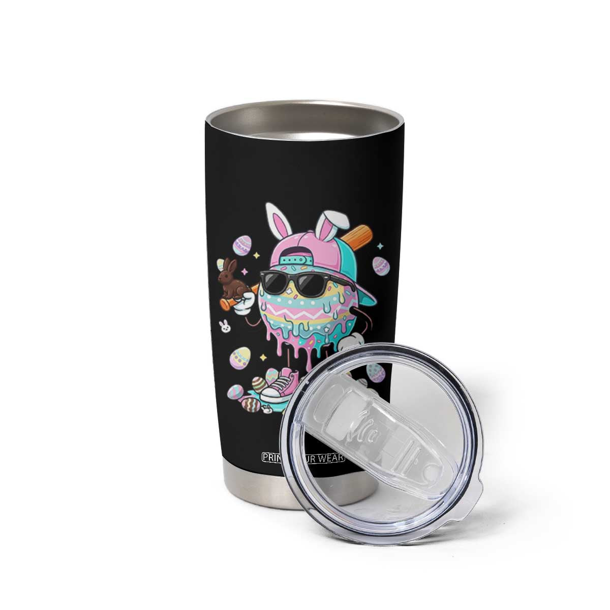 Funny Baseball Easter Tumbler Cup Drip Ice Cream Bunny Easter TS14 Print Your Wear