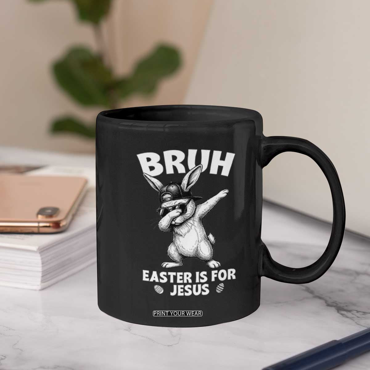 Christian Easter Bunny Coffee Mug Bruh Easter Is For Jesus TS14 Print Your Wear