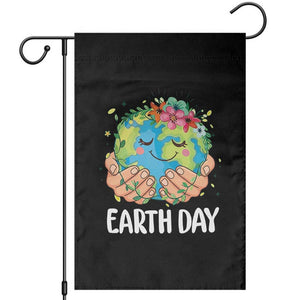 Cute Earth with Floral Earth Day Garden Flag TS14 Black Print Your Wear