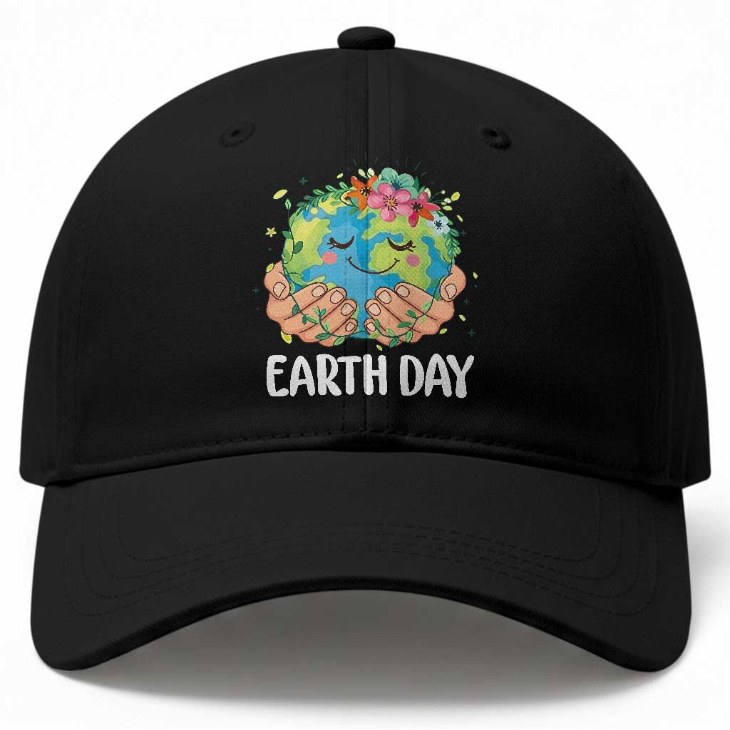 Cute Earth with Floral Earth Day Baseball Cap TS14 Print Your Wear