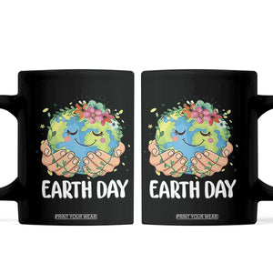 Cute Earth with Floral Earth Day Coffee Mug TS14 Black Print Your Wear