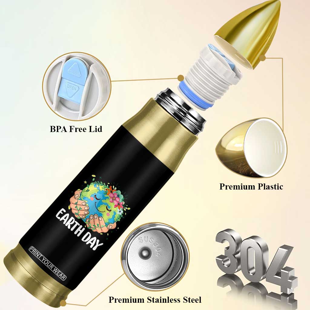 Cute Earth with Floral Earth Day Bullet Tumbler TS14 Print Your Wear