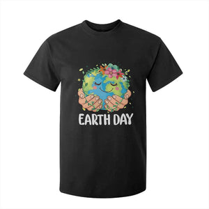 Cute Earth with Floral Earth Day T Shirt For Kid TS14 Black Print Your Wear