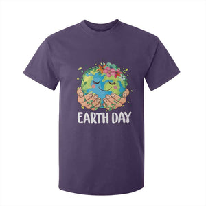 Cute Earth with Floral Earth Day T Shirt For Kid TS14 Purple Print Your Wear