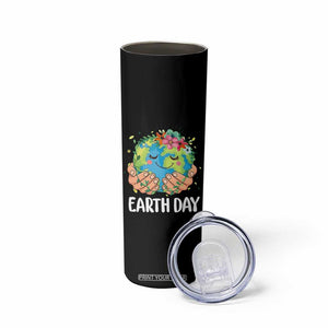 Cute Earth with Floral Earth Day Skinny Tumbler TS14 Print Your Wear