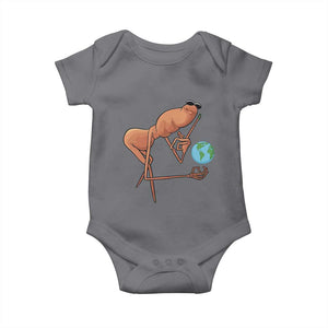 Happy Earth Day Baby Onesie Funny Marcus The Worm Eco Friendly TS14 Charcoal Print Your Wear