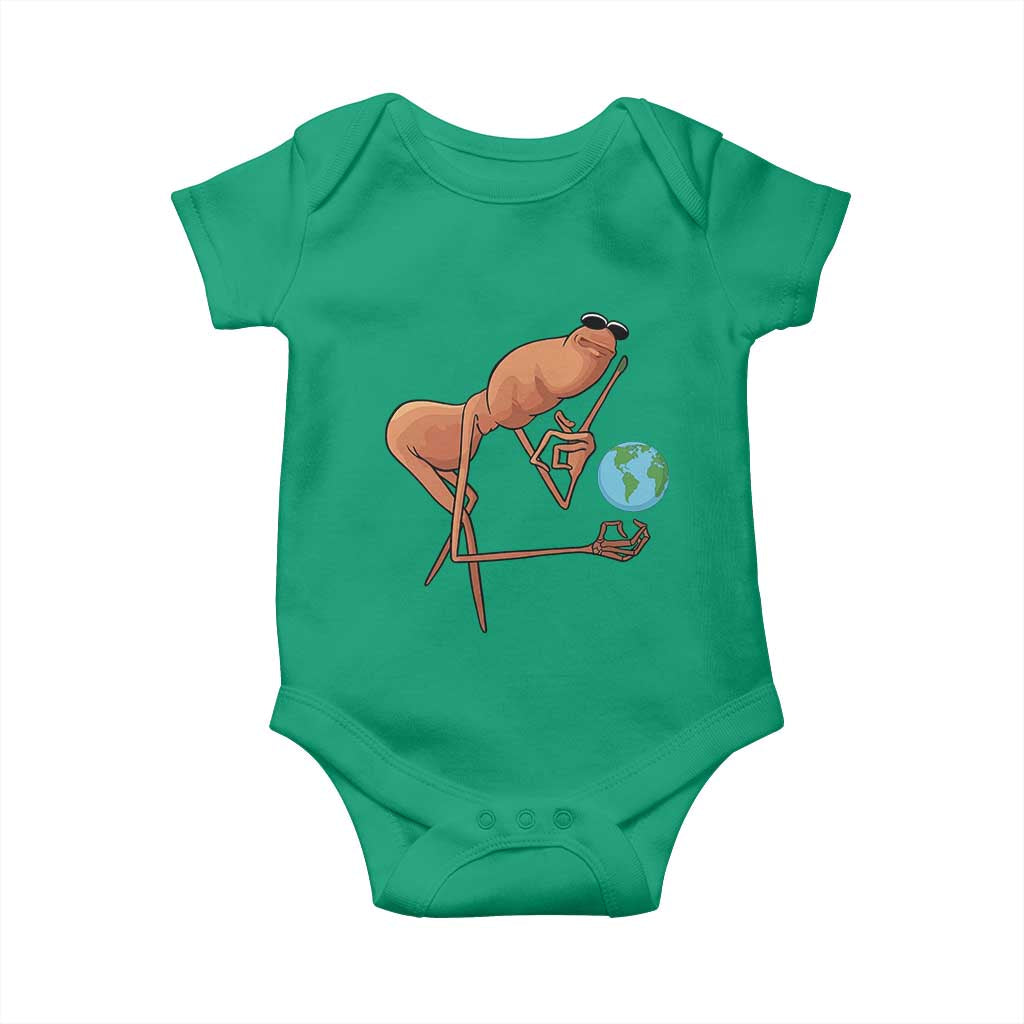 Happy Earth Day Baby Onesie Funny Marcus The Worm Eco Friendly TS14 Irish Green Print Your Wear