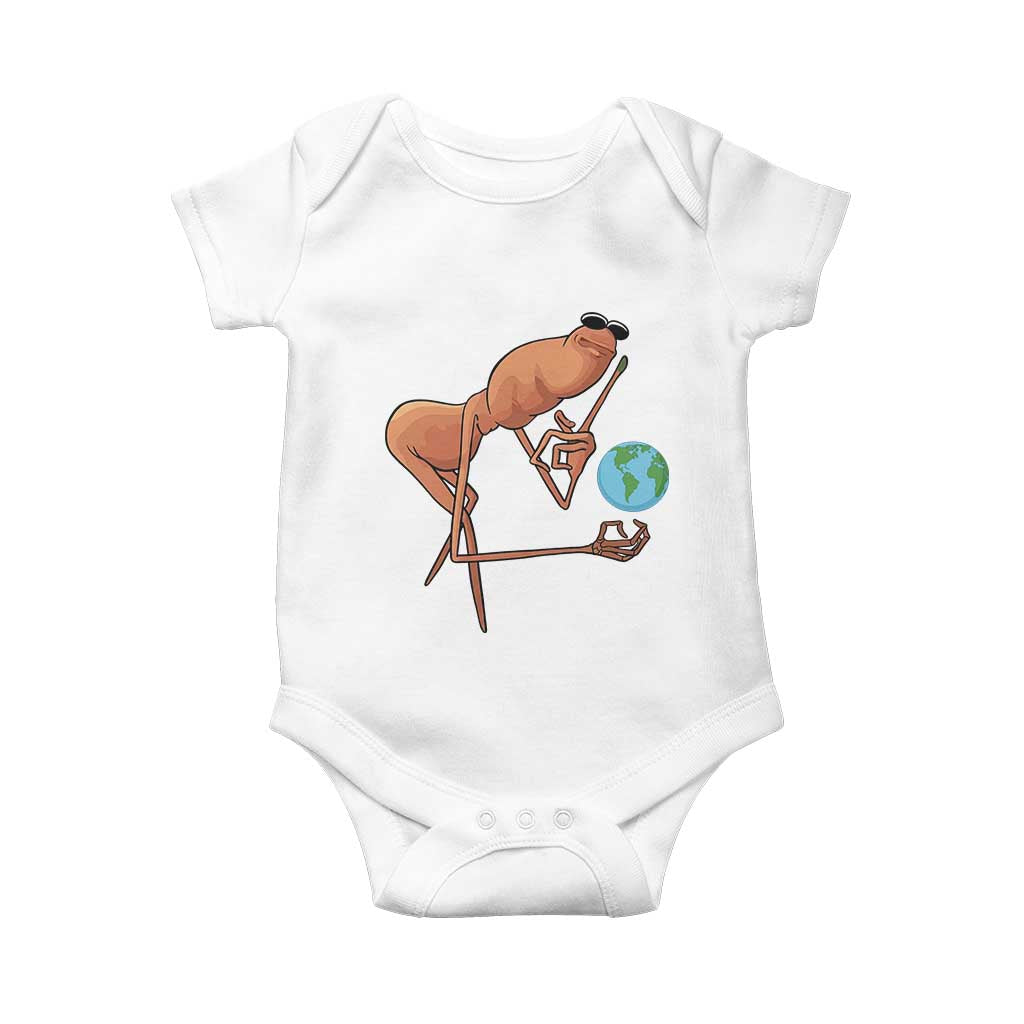 Happy Earth Day Baby Onesie Funny Marcus The Worm Eco Friendly TS14 White Print Your Wear