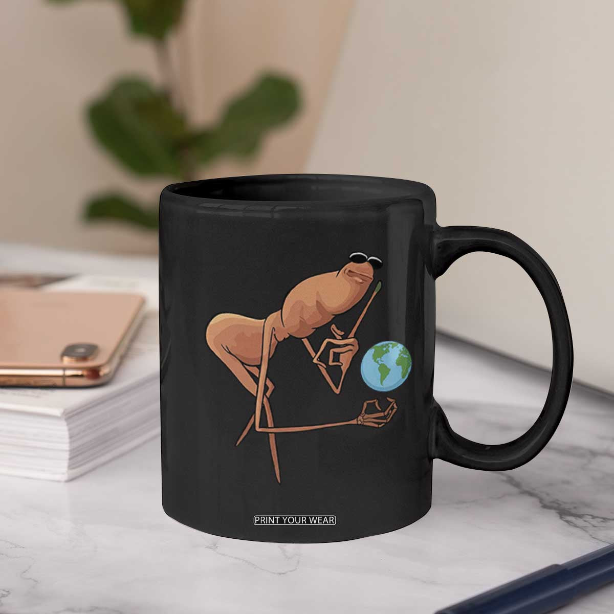 Happy Earth Day Coffee Mug Funny Marcus The Worm Eco Friendly TS14 Print Your Wear