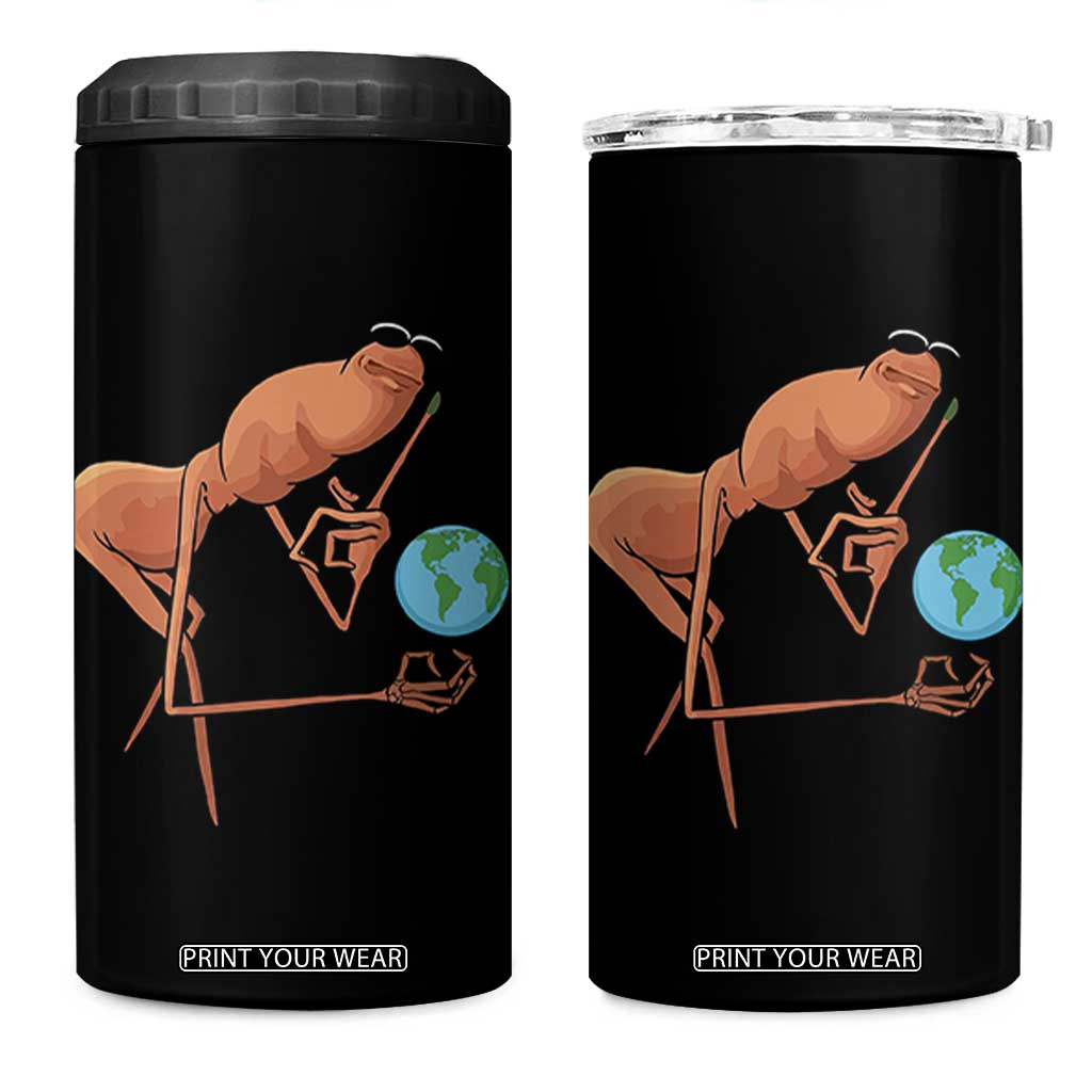 Happy Earth Day 4 in 1 Can Cooler Tumbler Funny Marcus The Worm Eco Friendly TS14 One Size: 16 oz Black Print Your Wear