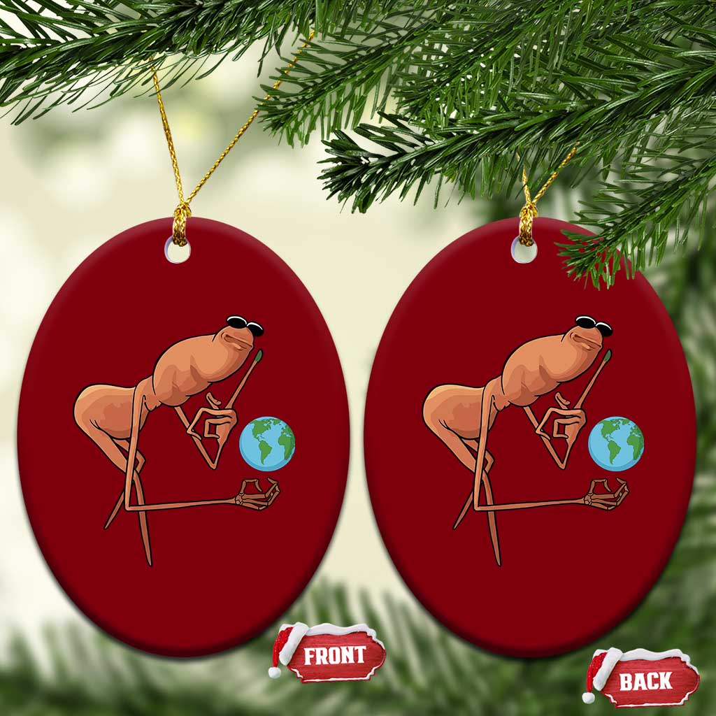 Happy Earth Day Ceramic Ornament Funny Marcus The Worm Eco Friendly TS14 Print Your Wear