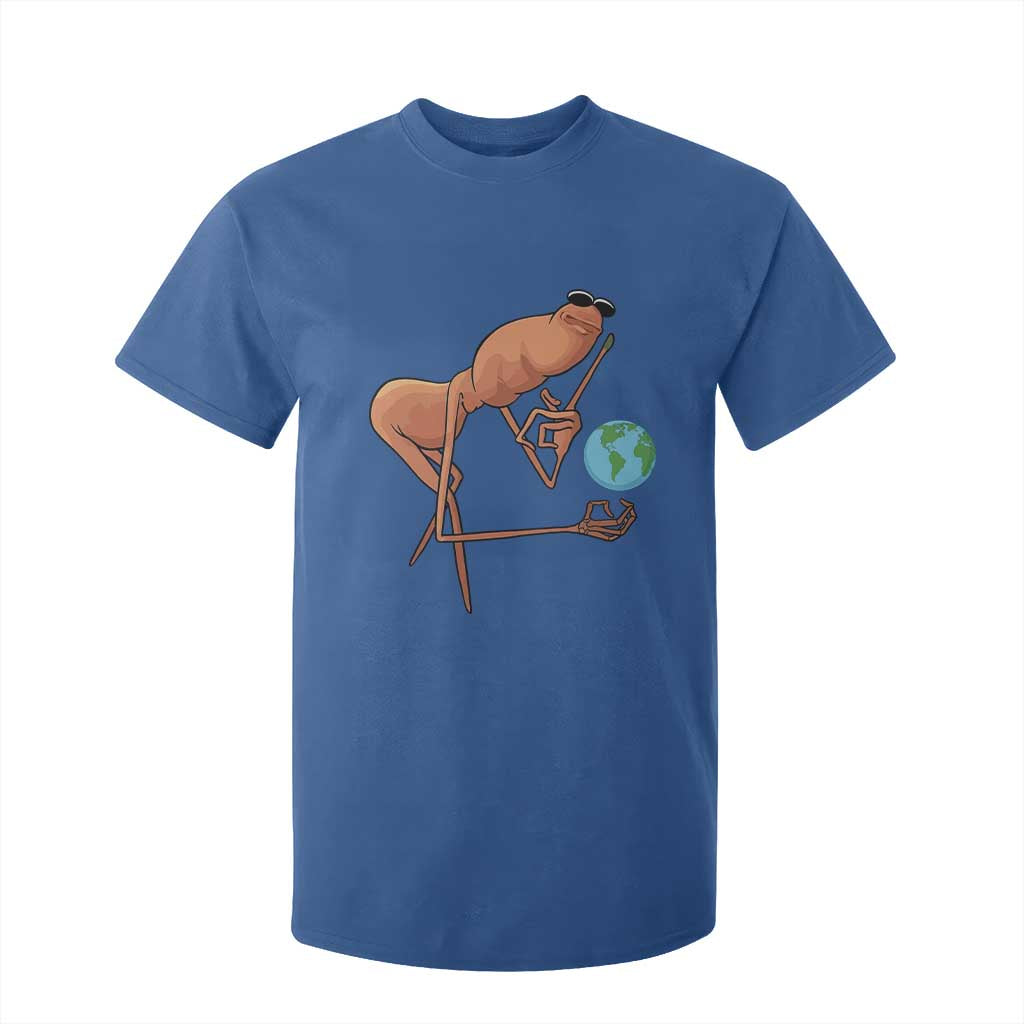 Happy Earth Day T Shirt For Kid Funny Marcus The Worm Eco Friendly TS14 Royal Blue Print Your Wear