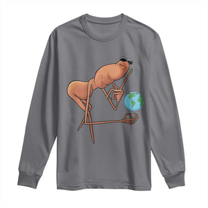 Happy Earth Day Long Sleeve Shirt Funny Marcus The Worm Eco Friendly TS14 Charcoal Print Your Wear