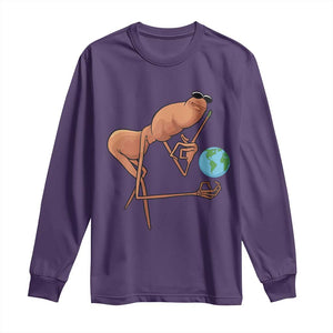 Happy Earth Day Long Sleeve Shirt Funny Marcus The Worm Eco Friendly TS14 Purple Print Your Wear