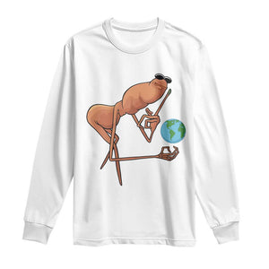 Happy Earth Day Long Sleeve Shirt Funny Marcus The Worm Eco Friendly TS14 White Print Your Wear