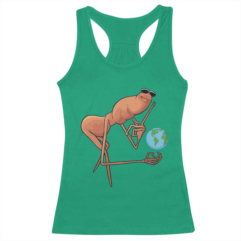 Happy Earth Day Racerback Tank Top Funny Marcus The Worm Eco Friendly TS14 Irish Green Print Your Wear