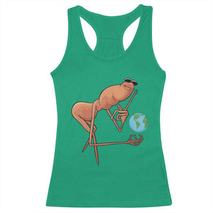 Happy Earth Day Racerback Tank Top Funny Marcus The Worm Eco Friendly TS14 Irish Green Print Your Wear