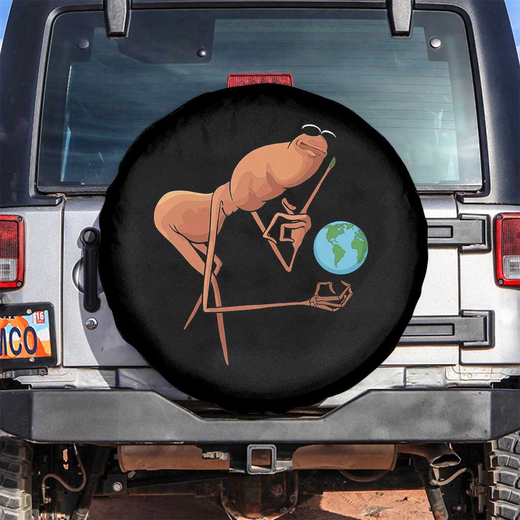 Happy Earth Day Spare Tire Cover Funny Marcus The Worm Eco Friendly TS14 No hole Black Print Your Wear