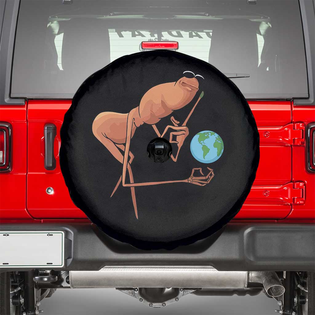 Happy Earth Day Spare Tire Cover Funny Marcus The Worm Eco Friendly TS14 Black Print Your Wear