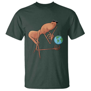 Happy Earth Day T Shirt Funny Marcus The Worm Eco Friendly TS14 Dark Forest Green Print Your Wear