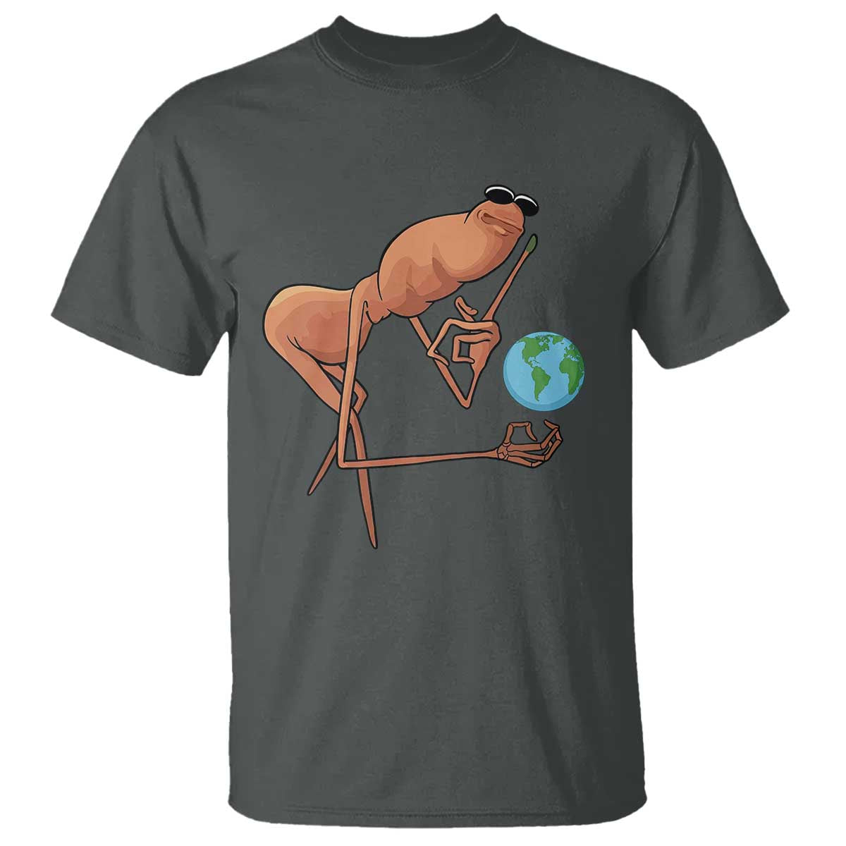 Happy Earth Day T Shirt Funny Marcus The Worm Eco Friendly TS14 Dark Heather Print Your Wear