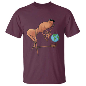 Happy Earth Day T Shirt Funny Marcus The Worm Eco Friendly TS14 Maroon Print Your Wear