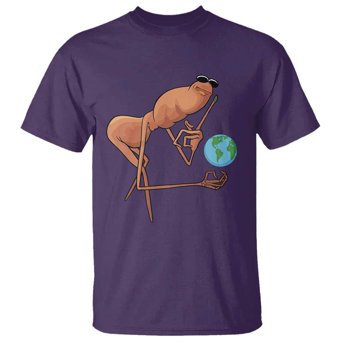 Happy Earth Day T Shirt Funny Marcus The Worm Eco Friendly TS14 Purple Print Your Wear