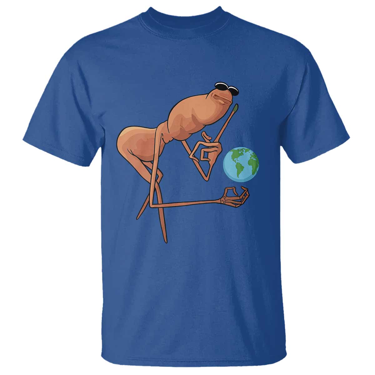 Happy Earth Day T Shirt Funny Marcus The Worm Eco Friendly TS14 Royal Blue Print Your Wear