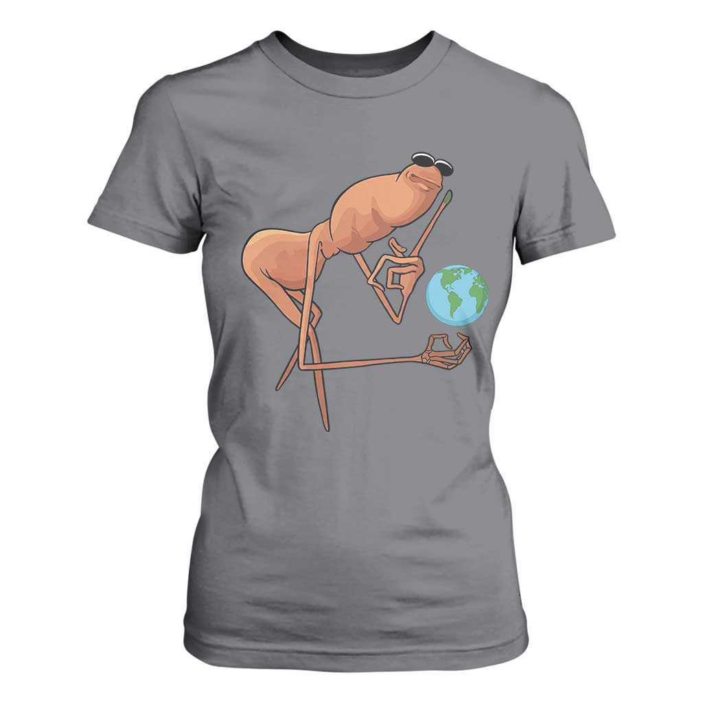 Happy Earth Day T Shirt For Women Funny Marcus The Worm Eco Friendly TS14 Charcoal Print Your Wear