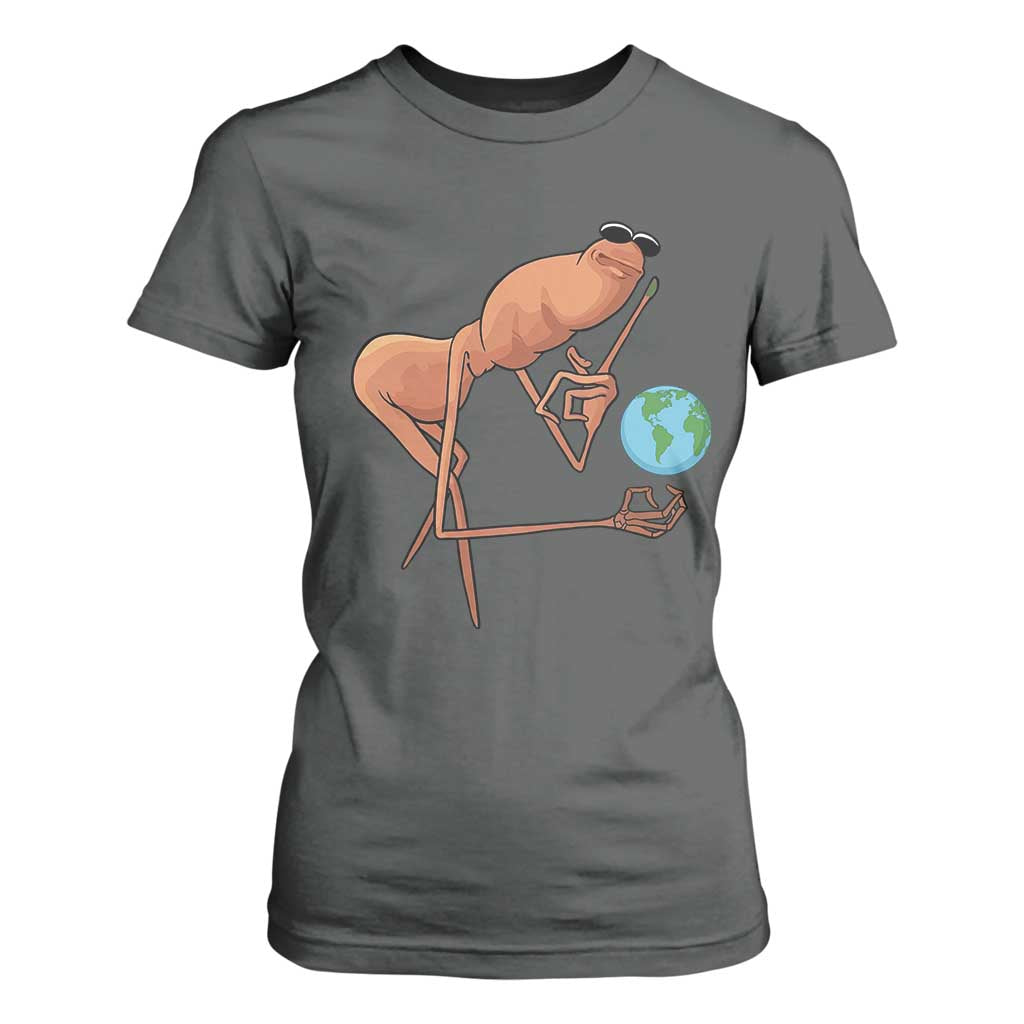 Happy Earth Day T Shirt For Women Funny Marcus The Worm Eco Friendly TS14 Dark Heather Print Your Wear