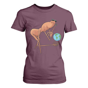 Happy Earth Day T Shirt For Women Funny Marcus The Worm Eco Friendly TS14 Maroon Print Your Wear