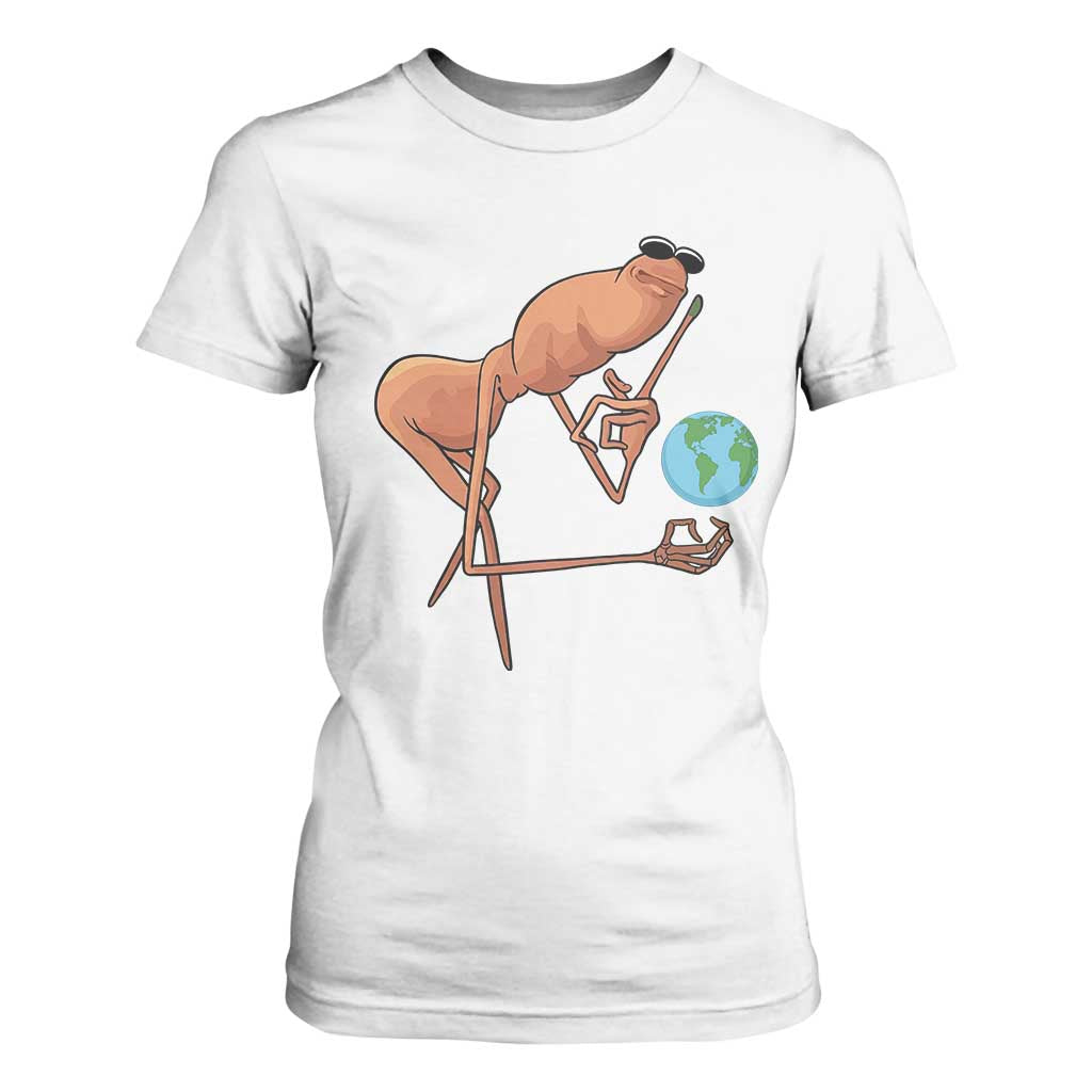 Happy Earth Day T Shirt For Women Funny Marcus The Worm Eco Friendly TS14 White Print Your Wear