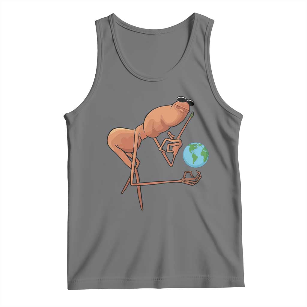 Happy Earth Day Tank Top Funny Marcus The Worm Eco Friendly TS14 Black Heather Print Your Wear